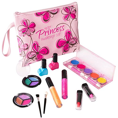 Playkidz Dress Up America Ma première Princesse cosmétique et Vrai Maquillage (Lavable) avec Designer Floral Sac cosmétique Cover