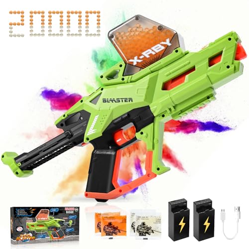 Automatic Gel Ball Blaster for Adults - Splatter Ball Blaster Gun with 20000 Beads, 2 Rechargeable Battery, Electric Splatr Ball Gun for Backyard and Outdoor Activities