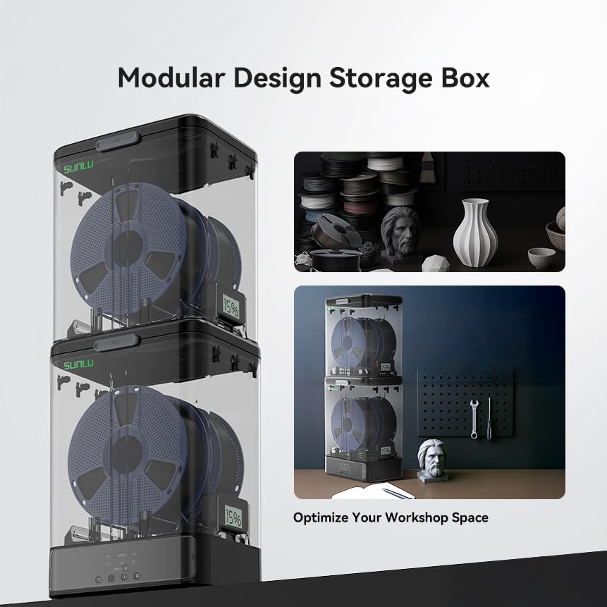 Image of SUNLU Filament Dry Box - 3KG Filament Storage Box with Hygrometer