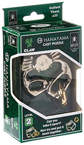 Bepuzzled Claw Hanayama Cast Metal Brainteaser Puzzles - Hanayama Claw Puzzle (Level 2)