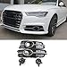 WWWFZS Kratka kratka grill A6 ABS czarna siatka światła przeciwmgielne kratka osłony ochronne pasują do Audi A6 C7 Sport bumper tylko 2016-2017 grill przedni
