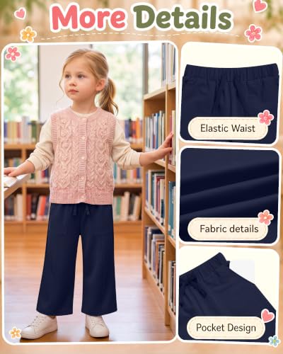 Image of Toddler Girls Wide Leg Pants for Kids 18M-5T