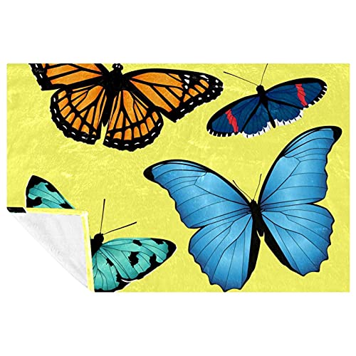 Couverture douce papillon jaune pour des instants cocooning - 2