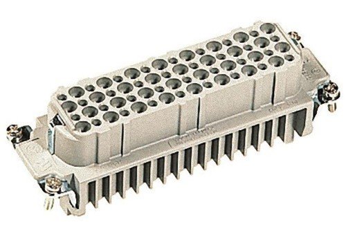 Heavy Duty Connector Insert, 64+PE, Less Contacts, Han D HMC Series, Receptacle, 24B, 65 Contacts