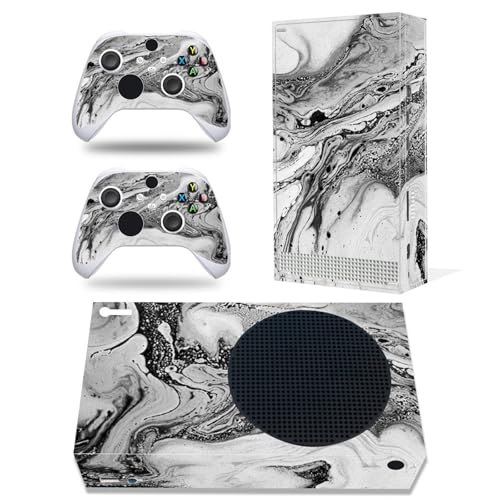 Vinilo adhesivo compatible con consola y controladores Xbox Series S, funda protectora de vinilo compatible con Microsoft Xbox Series S (gris mármol)