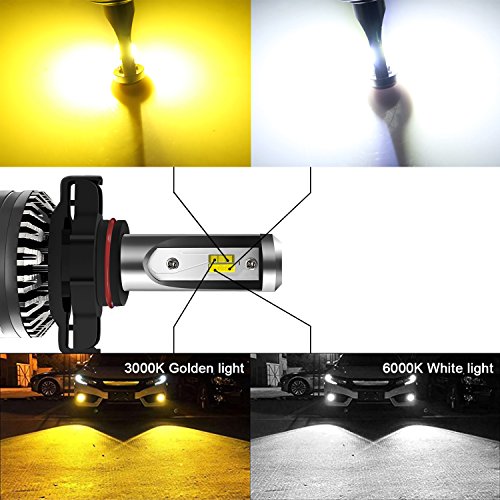 Winpower 5202 Led Fog Light Conversion Kit H16 Psx24W Ps19W Led Bulbs Dual Color Drl Lights Kit,Pack Of 2 #TOP3