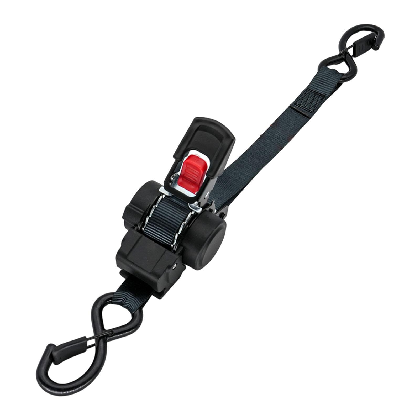 Sharplace Cinghia a cricchetto con ganci a S regolabili e autoavvolgenti, cinghia di fissaggio automatica per rimorchio, furgone, camioncino