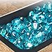 GASPRO 10 Pound Fire Glass Diamonds 1 Inch, Fire Pit Glass Rocks for Gas Fireplace and Fire Pit, Caribbean Blue, High Luster