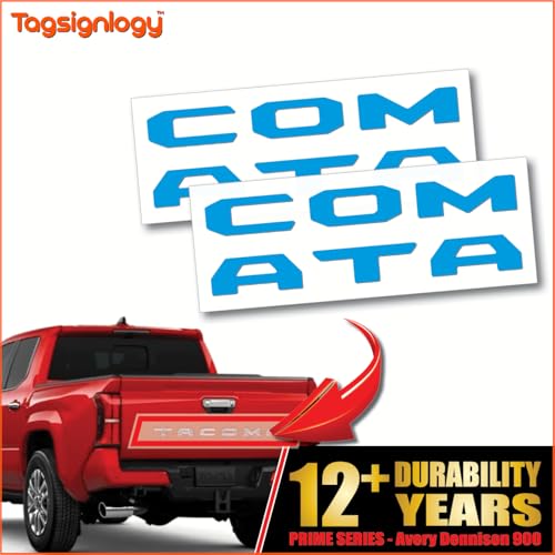 Image of (2 Sets) Prime Series UV Weatherproof Vinyl Decals Precut Letter Inserts Compatible Fits Tacoma Tailgate 2024-2026 (Gloss Blue)