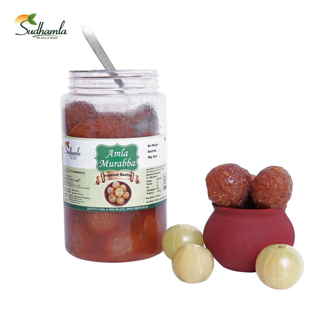 Sudhamla Premium Amla Murabba - 100 gm Gooseberry Preserve Sweetened with Mishri & Khand No Sugar Syrup, Artificial Colors, or Flavors Traditional Grandma's Recipe Rich in Vitamin C & Antioxidants 3