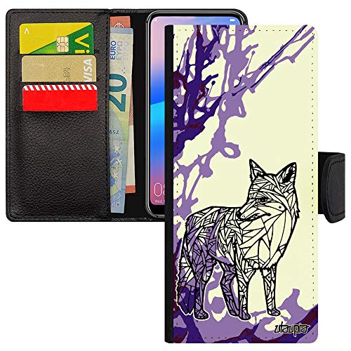 Coque Galaxy S21 Ultra à rabat portefeuille en simili cuir ethnique violet