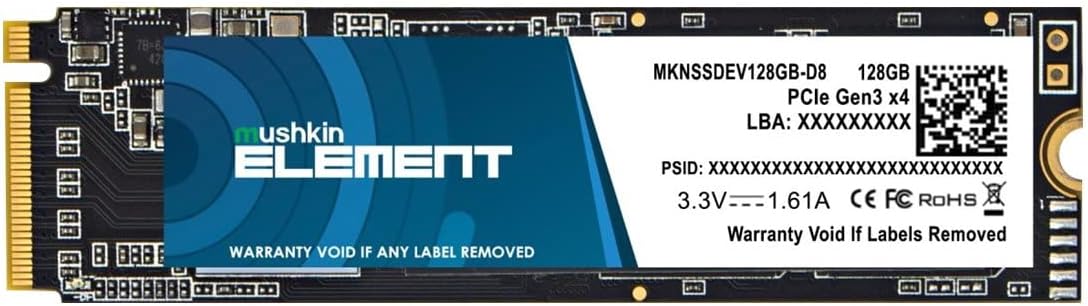 Mushkin Enhanced 128GB Solid State Drive - MKNSSDEV128GB-D8 Element M.2 2280 PCIE GEN3 X4