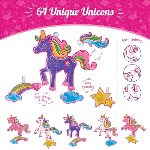 Image of Imagimake Window Art Princess & Unicorn | Mermaid Suncatcher Kit | 32 Pieces Glass Painting Set | Kids Activities Ages 5-8 | DIY Craft Kit | Birthday Gift for Girls Ages 5,6,7,8,9,10,12 Years Old