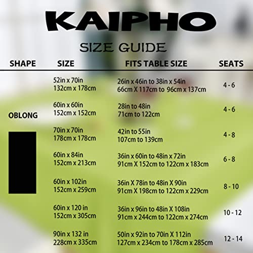 Kaipho Apple Green Square Tablecloth Waterproof Stain Resistant Wrinkle Free Table Cloth 210Gsm Polyester Wipeable Table Cover For Party, Banquet, Indoor, Outdoor-Rectangle/Rectangular, 60 X 60 Inch #TOP5