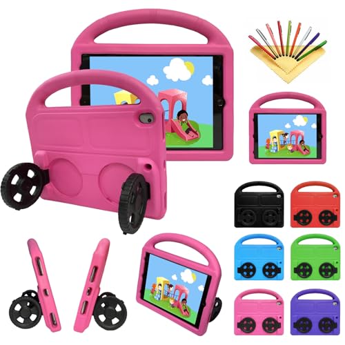 Coque silicone iPad 9e génération violette avec poignée rigide - 2