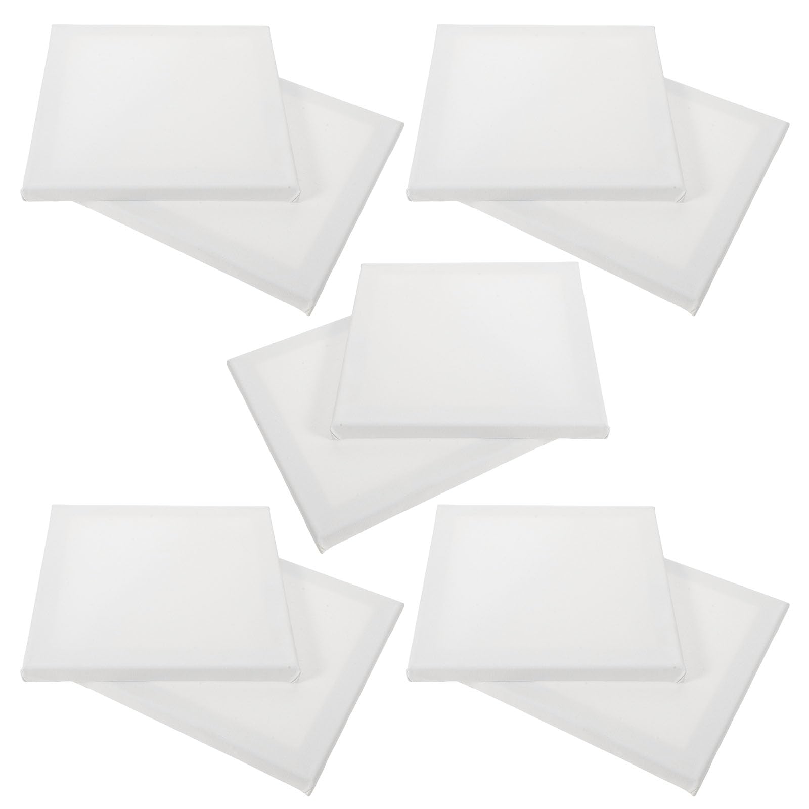 SUPVOX Lot de 10 Toiles à Peindre 20x20 Cm en Coton Cadre en Bois, Supports Vierges pour Peinture à L'huile et Acrylique, Toiles D'art Encadrées Prêtes à L'emploi, Fourniture Artistique