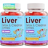 3000mg Liver Detox Repair & Cleanse Gummies | Milk Thistle 2000mg with Turmeric Dandelion Root & Artichoke for Liver Detox, Liver Support & Renew, Antioxidant, Gut, Skin - Fruit Flavor, 120 Gummies