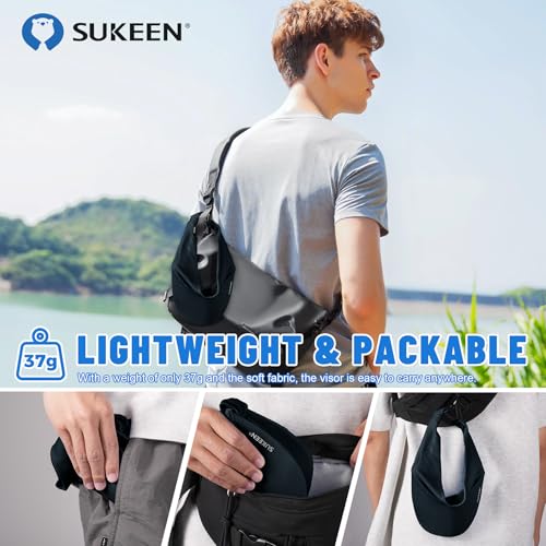 Image of Sukeen Cooling Stretchy Visor Free Size Cool Hat with UV Protection Brim Peak Vizor for Golf,Tennis,Cycling,Running