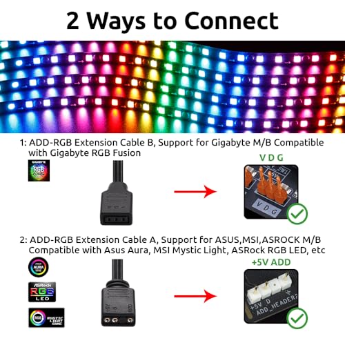 Image of Magnetic NEON Addressable RGB PC LED Strip, 4x13.7inch Flexible Diffused Silicon ARGB Strip for 5V 3-pin LED Header, Compatible with ASUS Aura SYNC, Gigabyte ARGB Fusion (4 Strips)