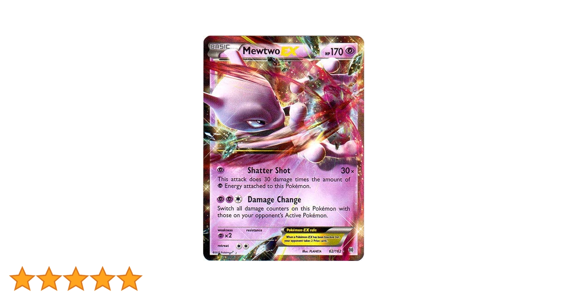 N. ୨୧ Pokemon - Mewtwo-EX (62/162) - XY Breakthrough - Holo