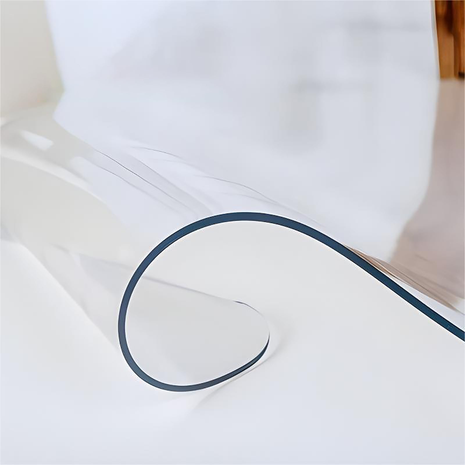 Mantel de PVC Transparente, 1mm Protector de Mesa para Exteriores, Mantel Cubre Mesa Antimanchas, Impermeable y Antibacteriano, para Cocina, Hogar, Pícnic, Exterior