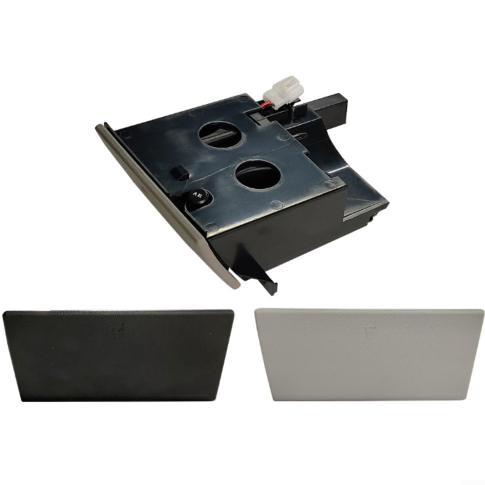 HpLive Portabevande consolle centrale in robusto ABS e metallo, adatto per Transporter T5 e per Multivan 2009-2015, guida a destra, nero/grigio, OEM 7H285860130T (grigio)