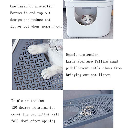 Top Cat Vaso sanitário branco para gatos à prova de respingos de três portas, grande capacidade, cor