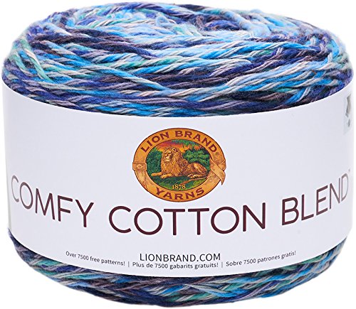 Lion Brand Yarn Comfy Cotton Blend Yarn, Ocean Breeze