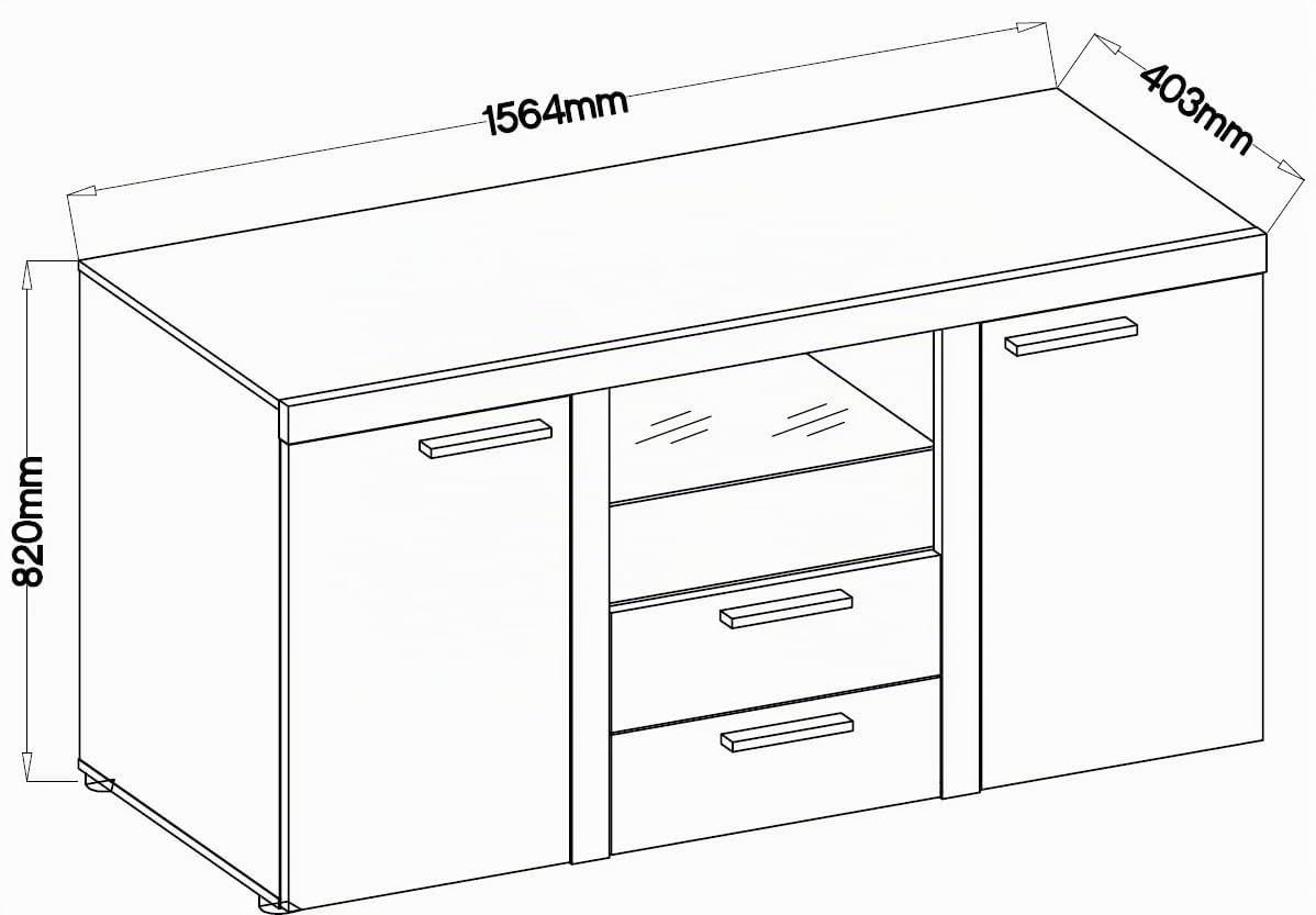 BROMARKT Kommode für Schlafzimmer mit Schubladen 156x82 cm Lefkas Eiche