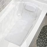  Ganzkörper-Badekissen Mat Griffige Spa Kissen, Anti-Rutsch-Resistant Badewanne Matte, Massieren Bad und Dusche Matte, Badewanne Kissen for Wanne Nacken- und Rückenstütze, Ideal Hot Tub Zubehör -36x125