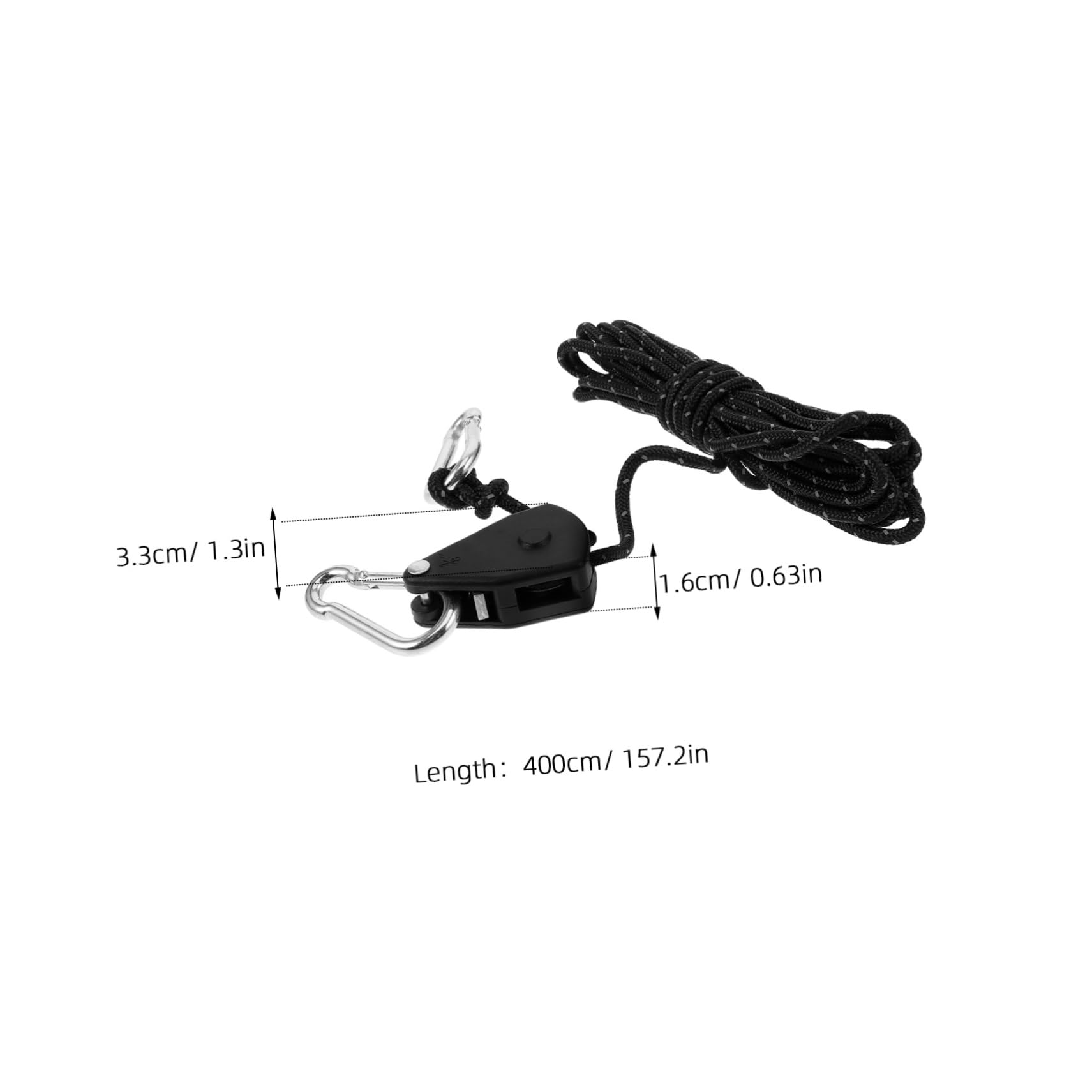 Mikikit Camping Gear Reflective Rope Light Connector Metal Gears Ratchets Braided Polypropylene Rope Wide Application