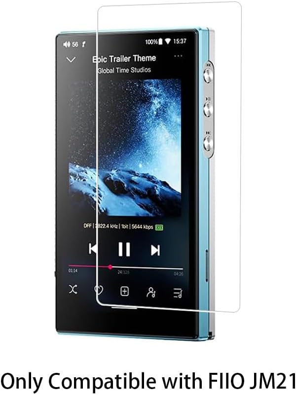 Walieoka Screen Protector Compatible with FiiO JM21 4.7 Inches Player,9H Hardness Tempered Glass Protective Film,Scratch Resistant Anti-Fingerprint [2 Pack]