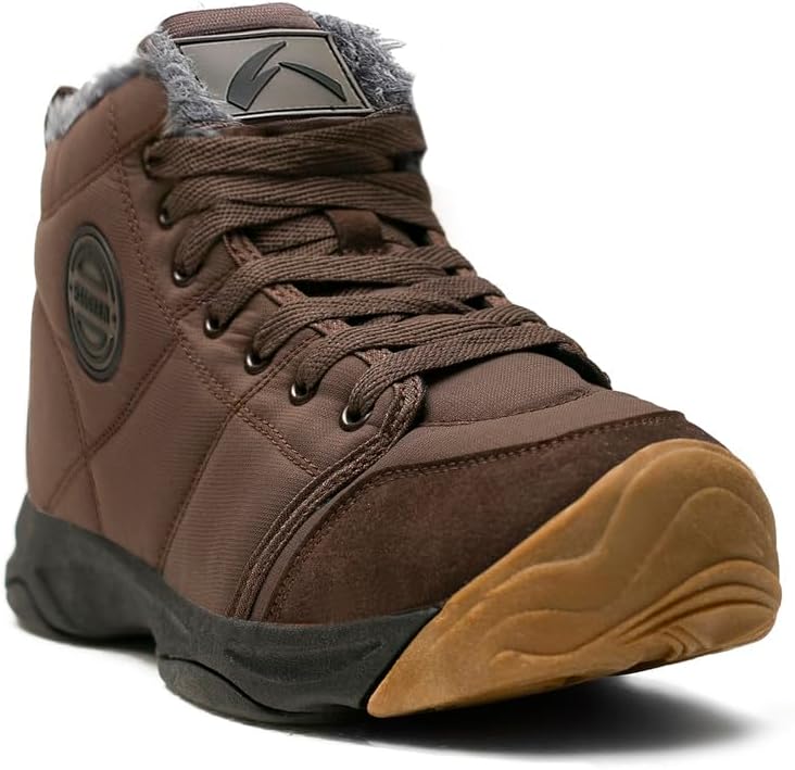 UPSOLO Mens Winter Trekking Snow Boots Water Resistant Shoes Anti-Slip Fully Fur Lined Casual Lightweight Hiking Boot