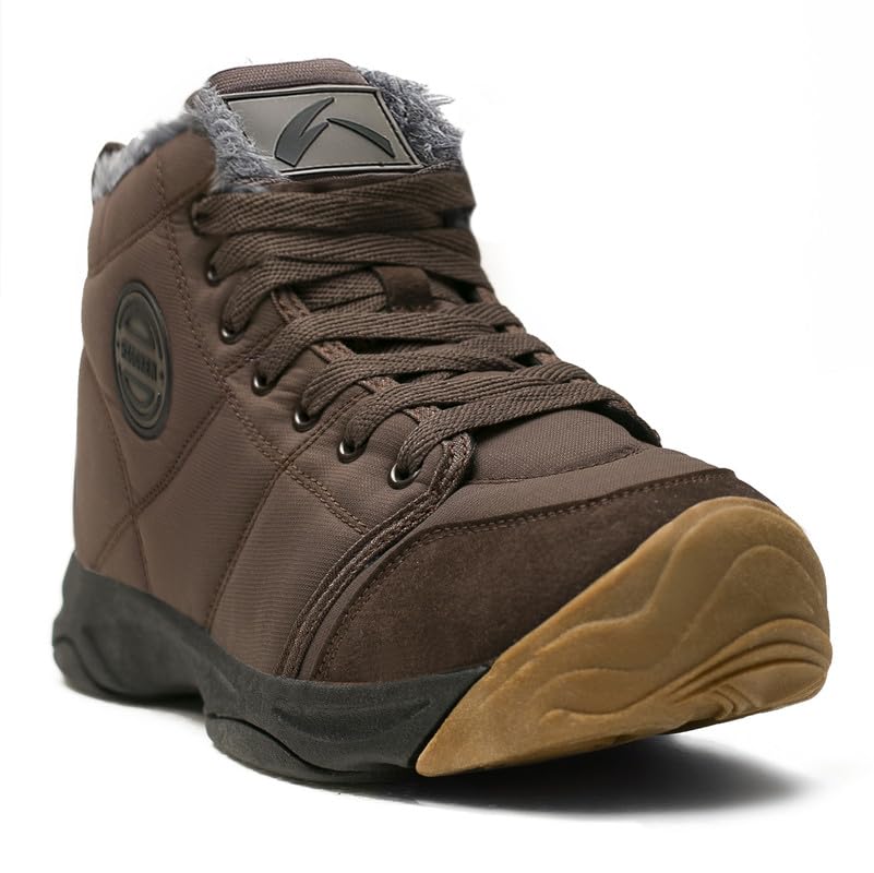 Best Boots for Winter Backpacking: Top Picks! 15 UPSOLO Mens Backpacking Boots Ankle Snow Booties Winter Trekking Hiker Anti-Slip Hiking Shoes Anti-Slip Fully Fur Casual Walking Lightweight Sneakers(6118 Brown 44)