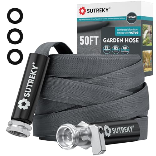 Garden Hose 50ft – Ultra-Light, Kink-Free, High-Pressure, Abrasion-Resistant,...