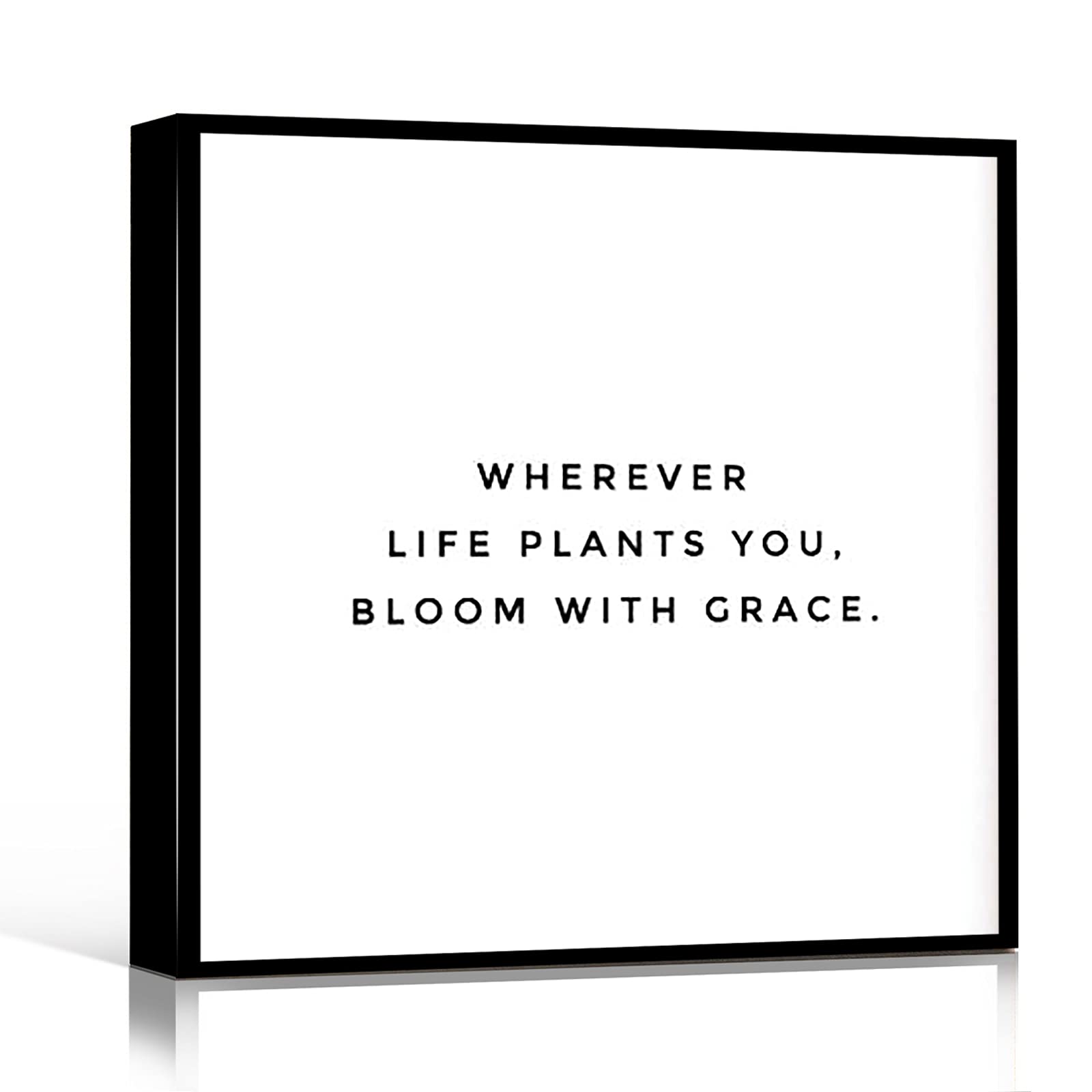 Inspirational Printable Art be strong and courageous wall art Inspirational bedroom decor Living room wall art Inspirational quote Sayings Wherever life plants you bloom with grace 12"*12" Framed