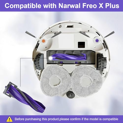 Image of HASTHIP Compatible with Narwal Freo X Plus, Zero-tangling Silent Roller Brush Smart Robot Vacuum Cleaner Replacement Roller Brush Main Brush, with 1 Cleaning Brush Tool