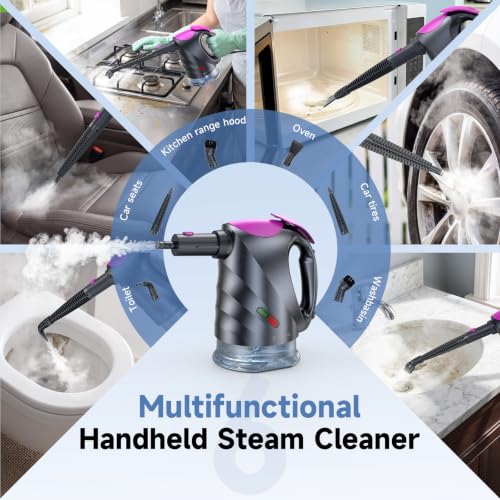 Image of Steam Mop & Detachable Handheld Steam Cleaner | 10s Fast Heat-Up, 248F Deep Cleaning, 8 Accessories, 320ml Tank with Swivel Head Mop for Car Accessories Floor Home, Gray