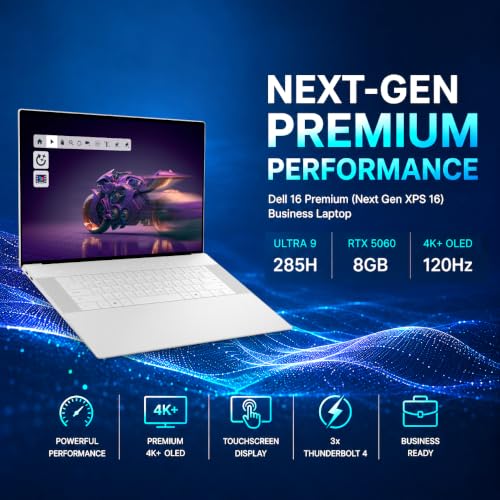 Image of Dell XPS 16 Premium, 4K Touch, NVIDIA RTX 5060, Ultra 9 285H, 32GB, 2TB SSD