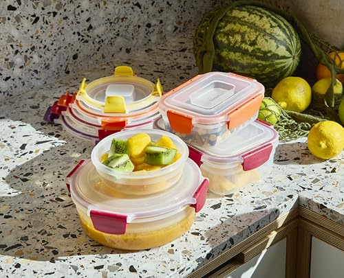 Image of Joseph Joseph Nest Lock 16-piece Plastic BPA Free Food Storage Container Set with Lockable Airtight Leakproof Lids - Multicolor