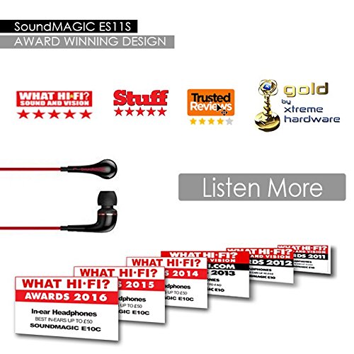 Image of SoundMAGIC ES11S in-Ear Wired Headphones (Black /Red)