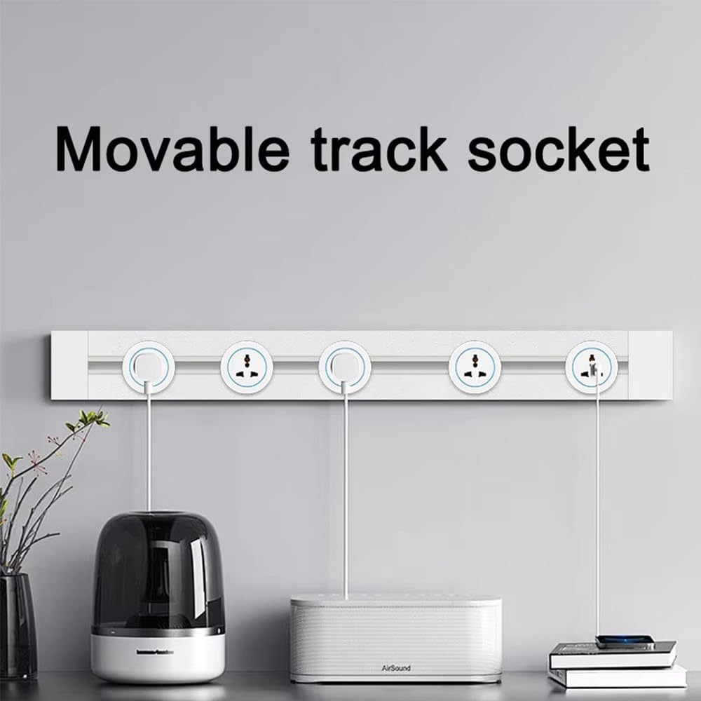 Presa di Corrente - Adattatore Universale Rotondo, 8000 W, Presa di Corrente A Muro per Ufficio E Cucina, Design Rimovibile per Un Facile Accesso All'Alimentazione white40+3