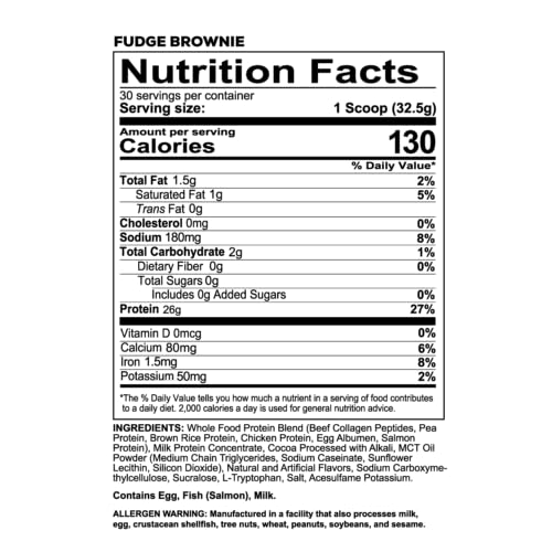 Image of REDCON1 MRE LITE Whole Food Protein Powder, Fudge Brownie - Lactose Free & Sugar Free Meal Replacement with Animal Protein Blends - Easy to Digest Formula - Only 2g Carb per Serving (30 Servings)