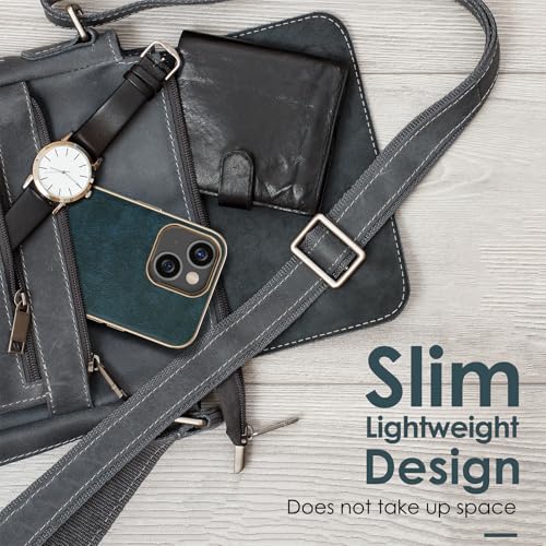 LOHASIC for iPhone 14 Case Leather, Luxury Phone Case Cover, Dark Blue - image 4