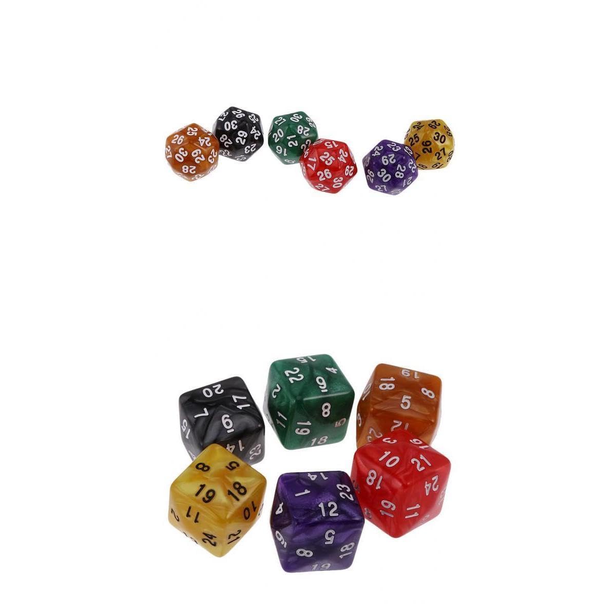 ATORSE Toy 12Piece D30 D24 Polyhedral Dice Dies for D&D TRPG Party Board Game Toy Pearl-Toys & Hobbies-Games-Role Playing Games-Dungeons & Dragons-Accessories & Dice-image-48
