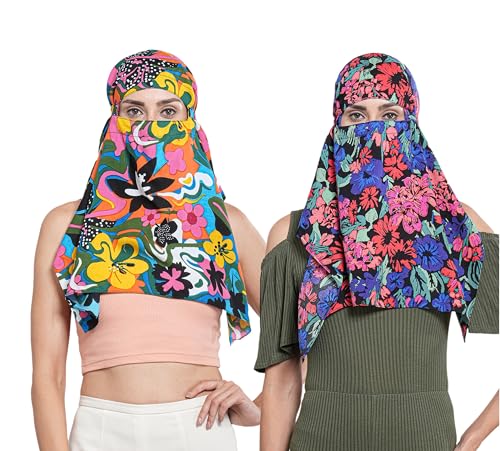 Image of Multipurpose Mask Cum Scarf for Women Cotton I Face Cover for Women I Sun Protection and Summer Wear Scarf