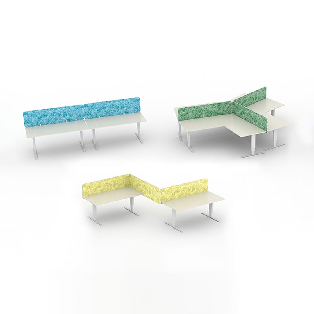 Danieli - Pannelli Fonoassorbenti da Scrivania 140x45 cm. Divisori da Scrivania per Assorbire Rumori Interni. Pannelli Divisori Ideali per Comfort Acustico in Uffici, Open Space, Scuole (Antracite)