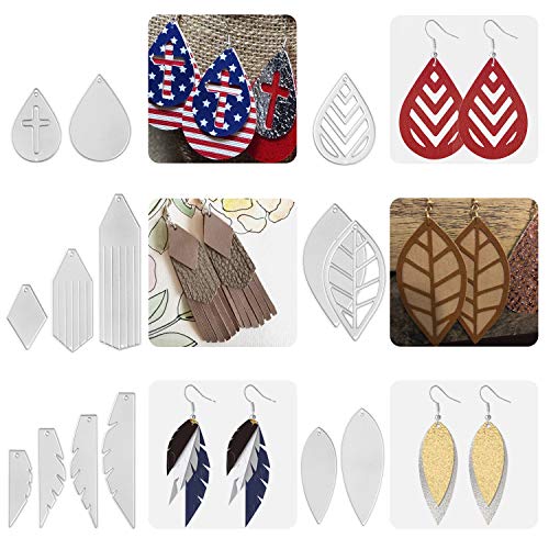 21 fustelle per orecchini, in metallo, per