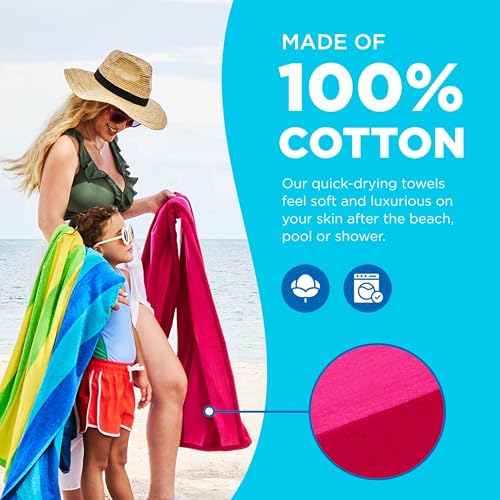 Ben Kaufman Sales Co 104840 Ben Kaufman 100% Cotton Velour Towels - Oversized Luxury Beach Towels - Absorbent & Fast Drying Beach Essential thumb #2