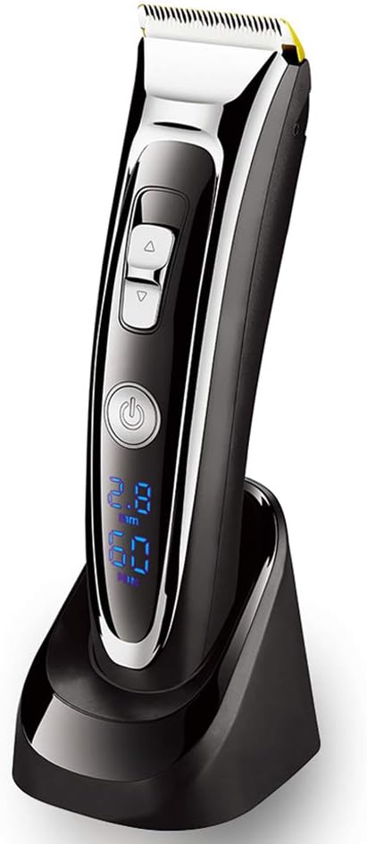 Professional Hair Clipper Set, Cordless Hair Trimmer Beard Shaver Electric Haircut Kit Ceramic Blade Waterproof Rechargeable Battery LED Display for Men and Family Use